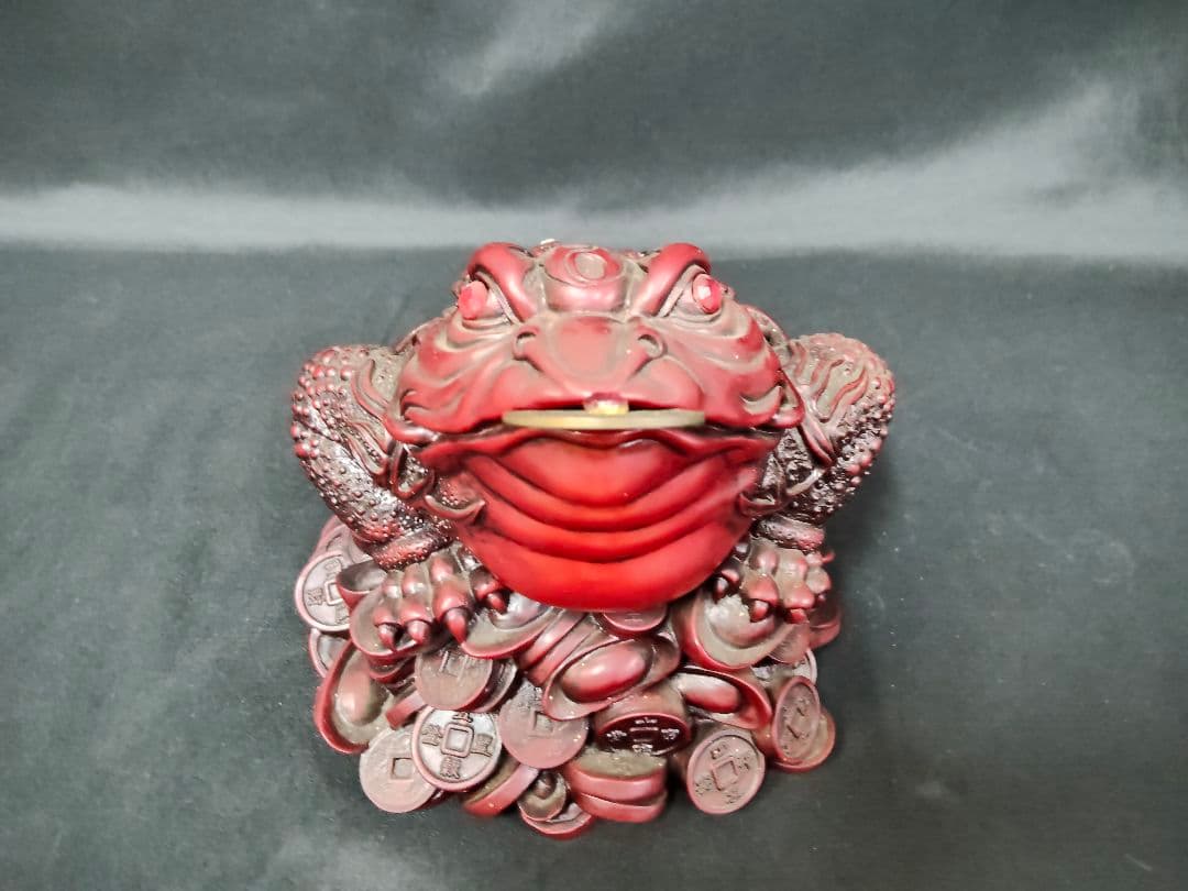 ​【特大・重量4.3kg】風水 銭蛙（ぜにがえる） 三本脚の蛙 縁起物 置物