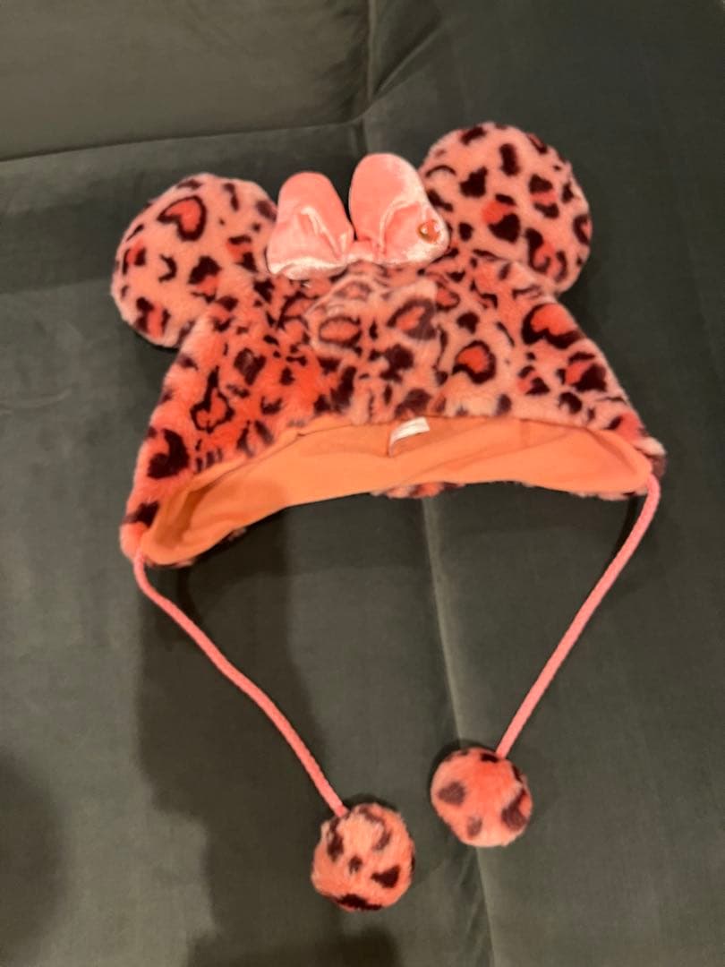 ミニーキャップ ヒョウ柄