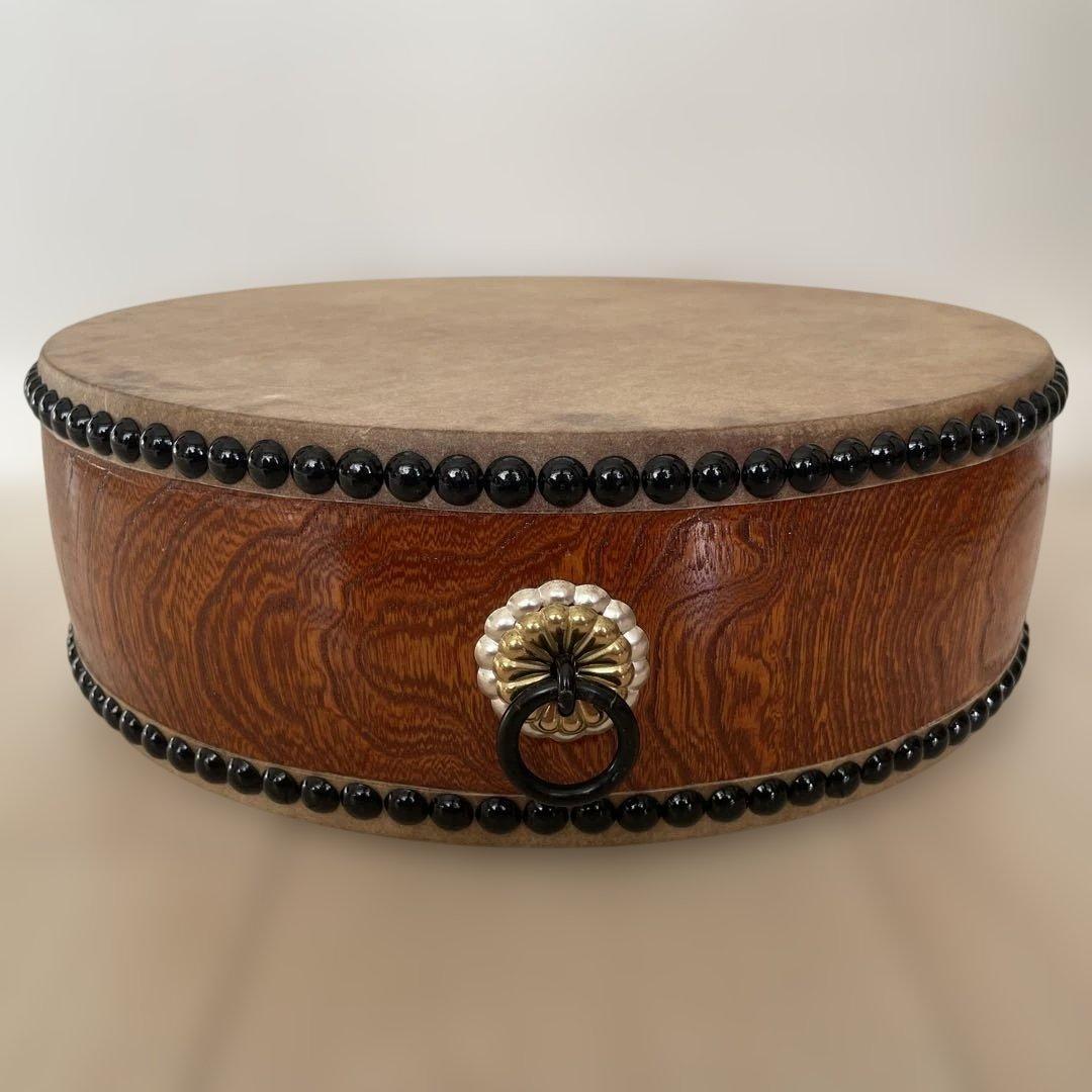 和太鼓 平太鼓 32cm 和楽器 上鳴 日本製　くりぬき　本革 1尺5分