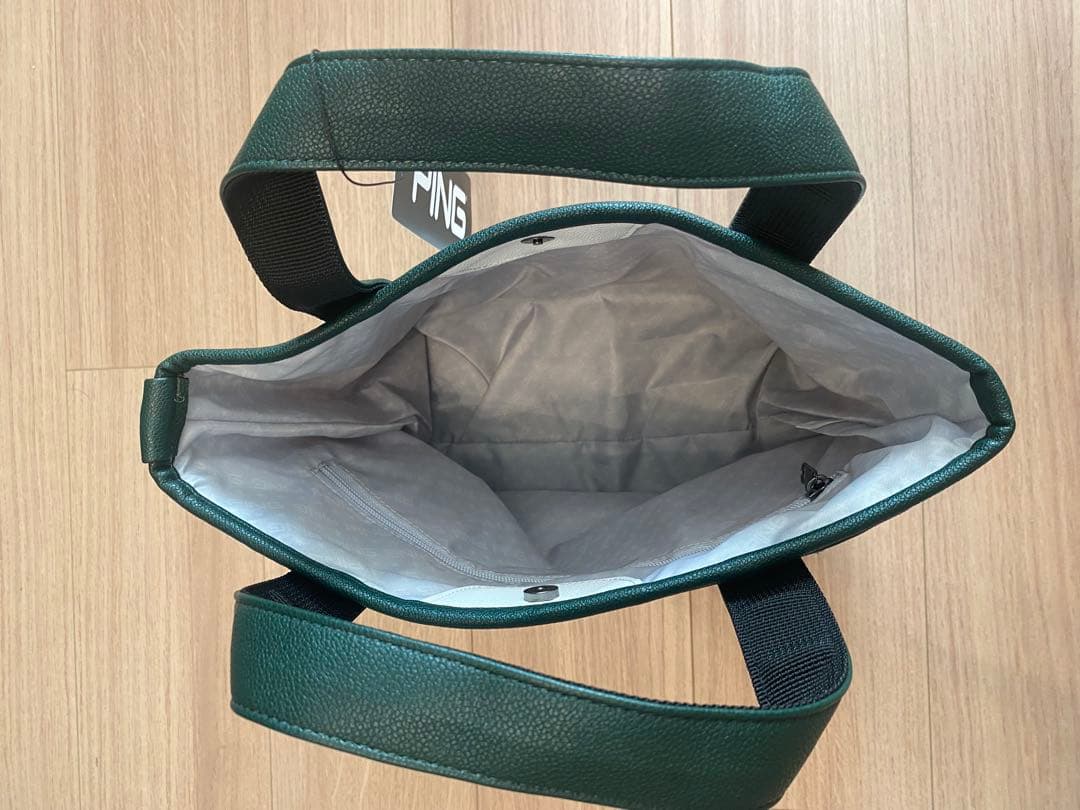 PING カジュアルラウンドトート ホワイト/グリーン