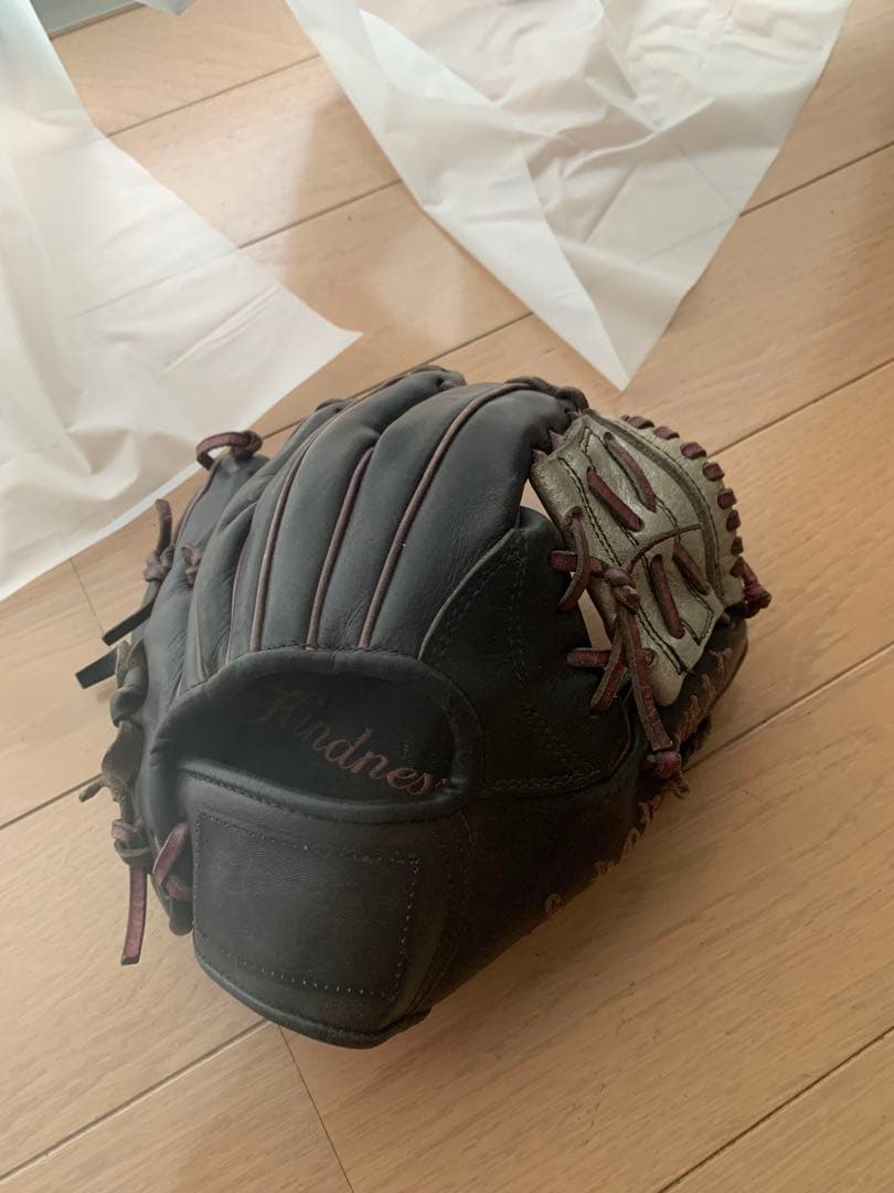 軟式グローブ 黒/紫/シルバー