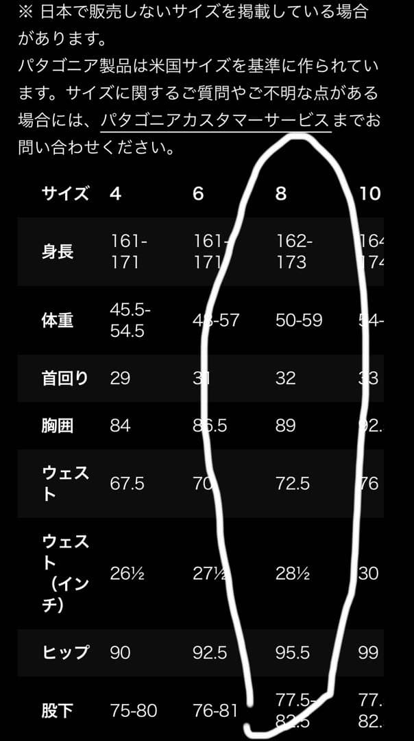 patagoniaレディースタッパー　サイズ8