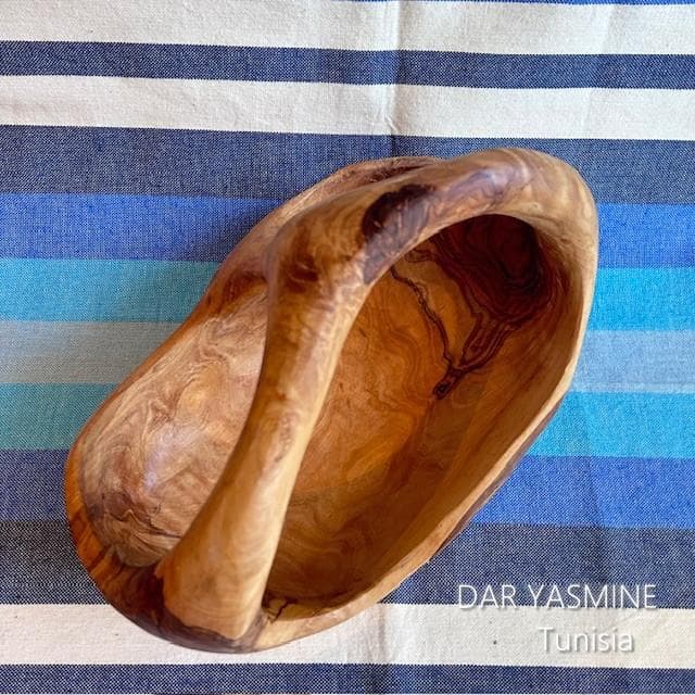 超特大オリーブの木　バスケット ボウル 　しっかりドスンと構える　約28cm