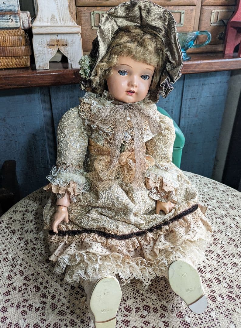 難ありレアカマー＆ラインハルトK&R ビスクドールプラスチックドールアンティーク
