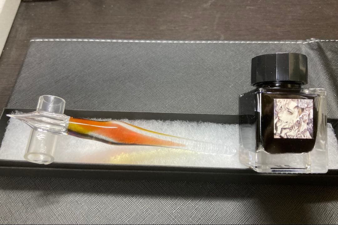 ガラス工房aun オエステ会限定ガラスペン「ジパング」 インク付き