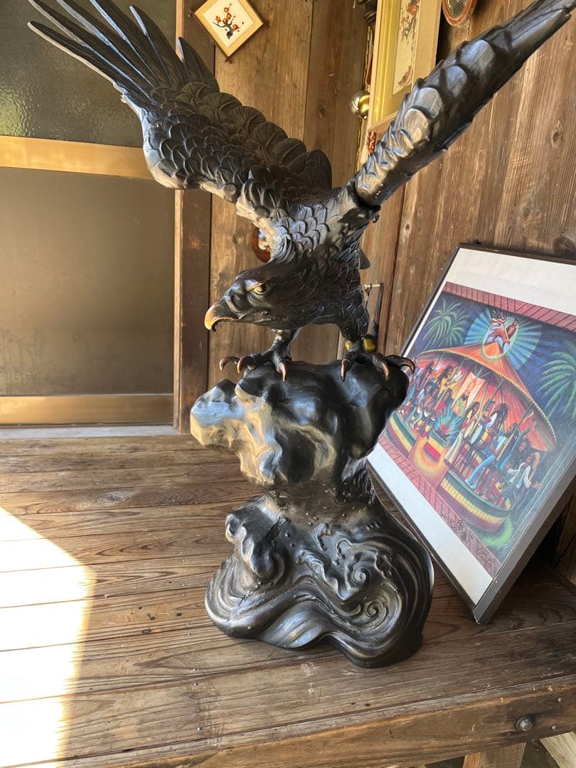 金属製 鷲の彫刻 幅約89cm