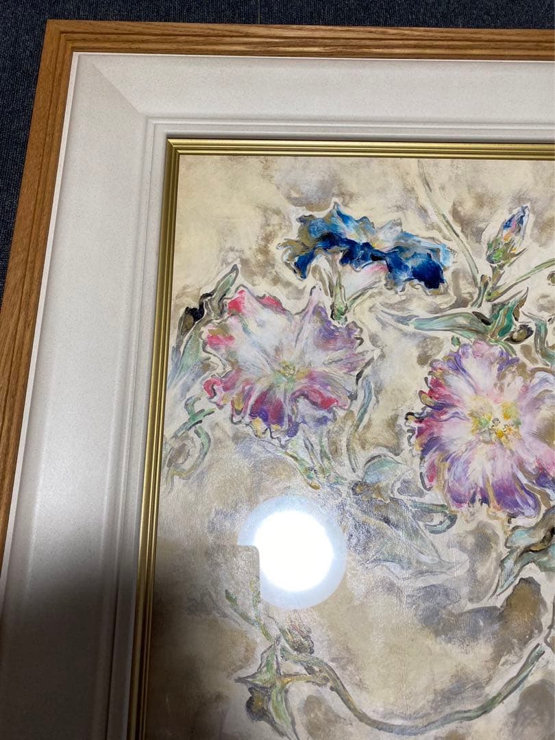 杉山寧 「朝顔」 額 箱有 絵画 日本画 引取品