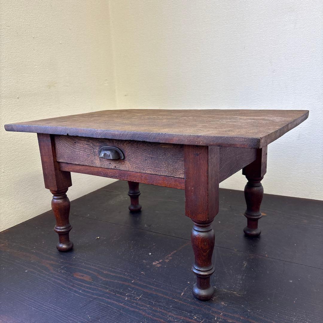 昭和レトロ 文机 小引き出し1杯｜古家具 ローテーブル 飾り台 無垢材