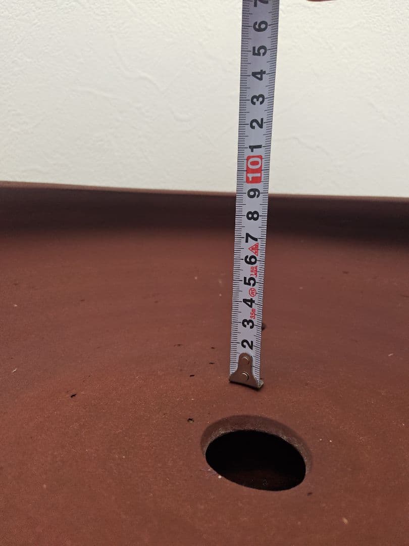 陶器製 赤褐色 大型盆栽鉢　排水穴付き　落款　陶陽　松本武