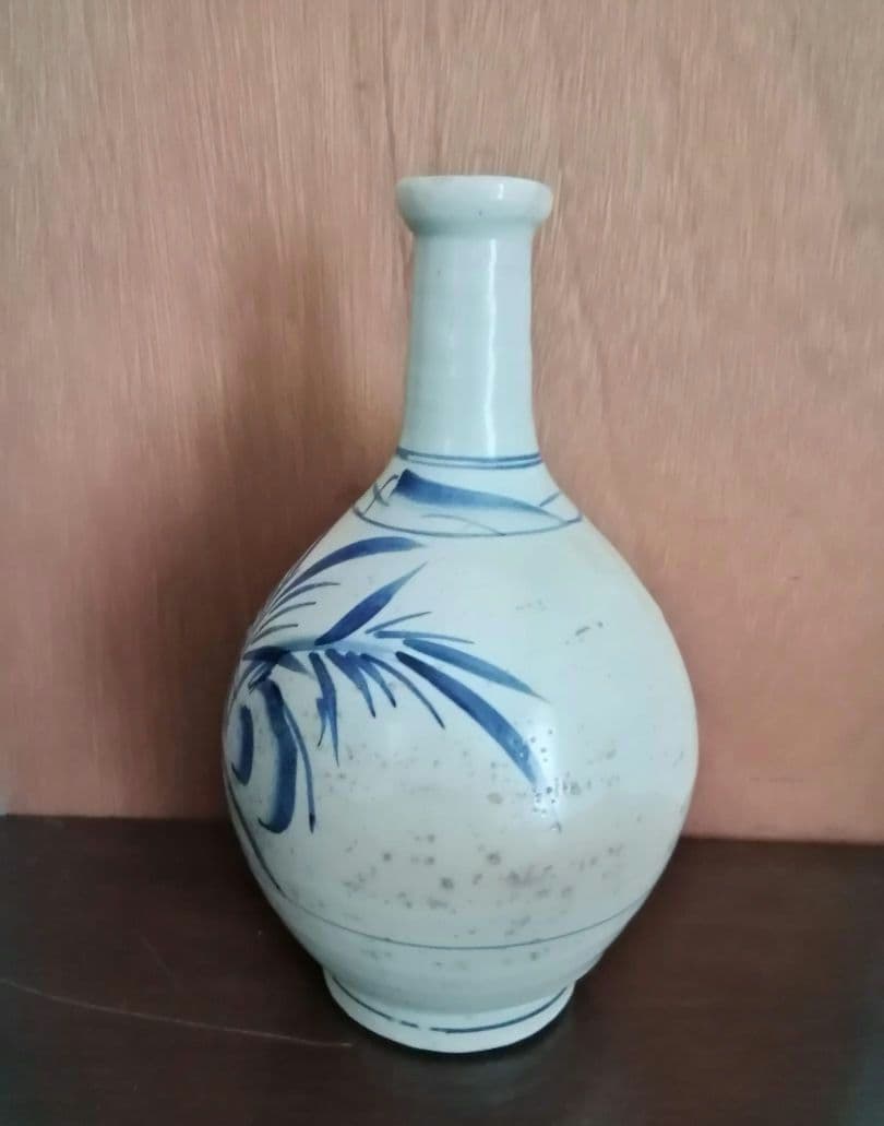 古伊万里　大徳利　染付け　江戸　明治　和骨董　雨垂れが景色です