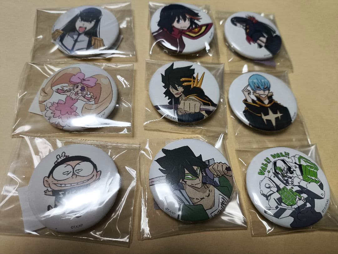 キルラキル　プロメア すしお万博　限定　ガチャ　缶バッジ　９枚セット　纏流子