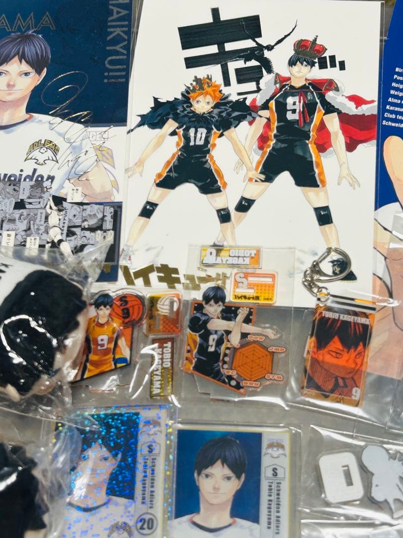 ハイキュー影山飛雄 原作絵 缶バッジ ポストカード アクリルスタンド のるキャラ