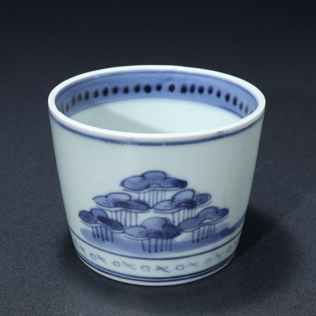 伊万里染付松図　蕎麦猪口　骨董　古伊万里　R1472w2