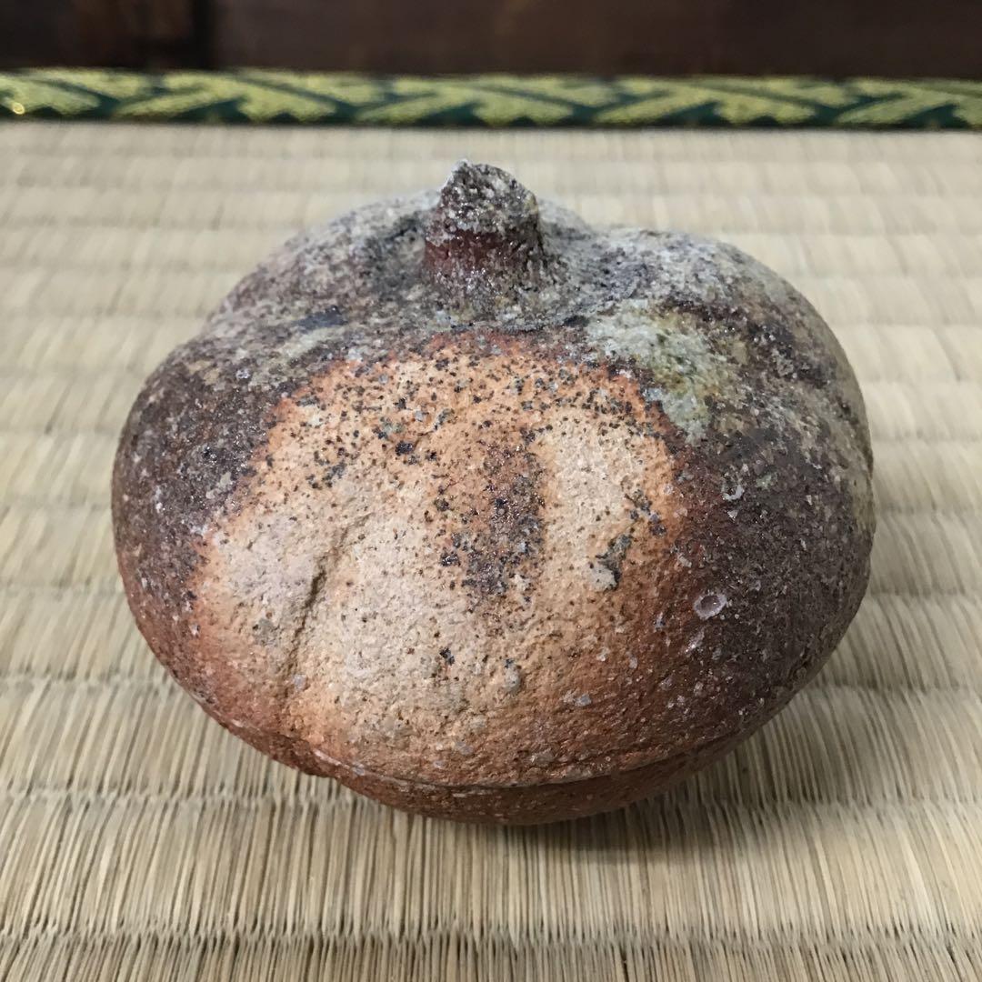 茶道具　香合　常滑焼　人間国宝　三代　山田常山　造　栞　紙箱　共箱　S80KG