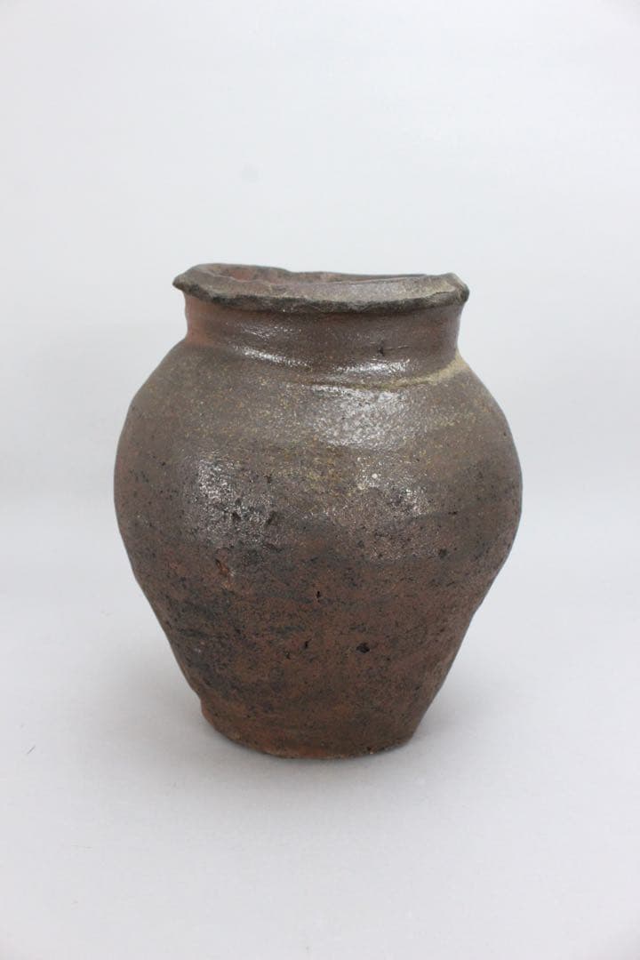 No5593 時代　壷　高さ24.5cm 常滑　備前　花器　陶磁器　送料無料