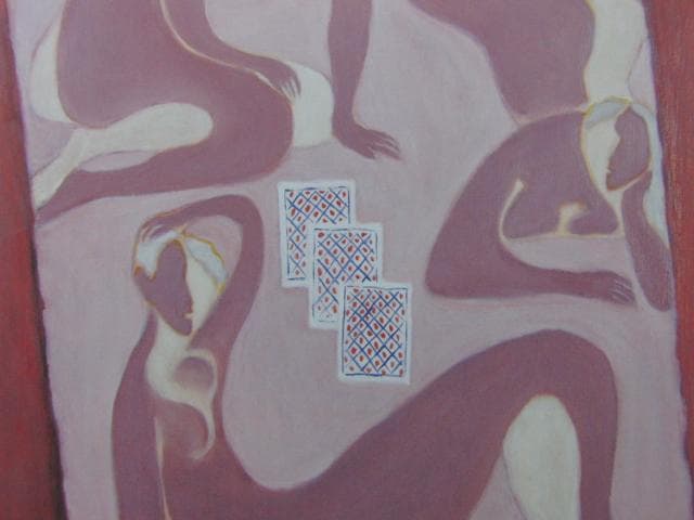 箸方たみ、【トランプ占　Ⅲ】、希少な画集画、新品高級額・額装付