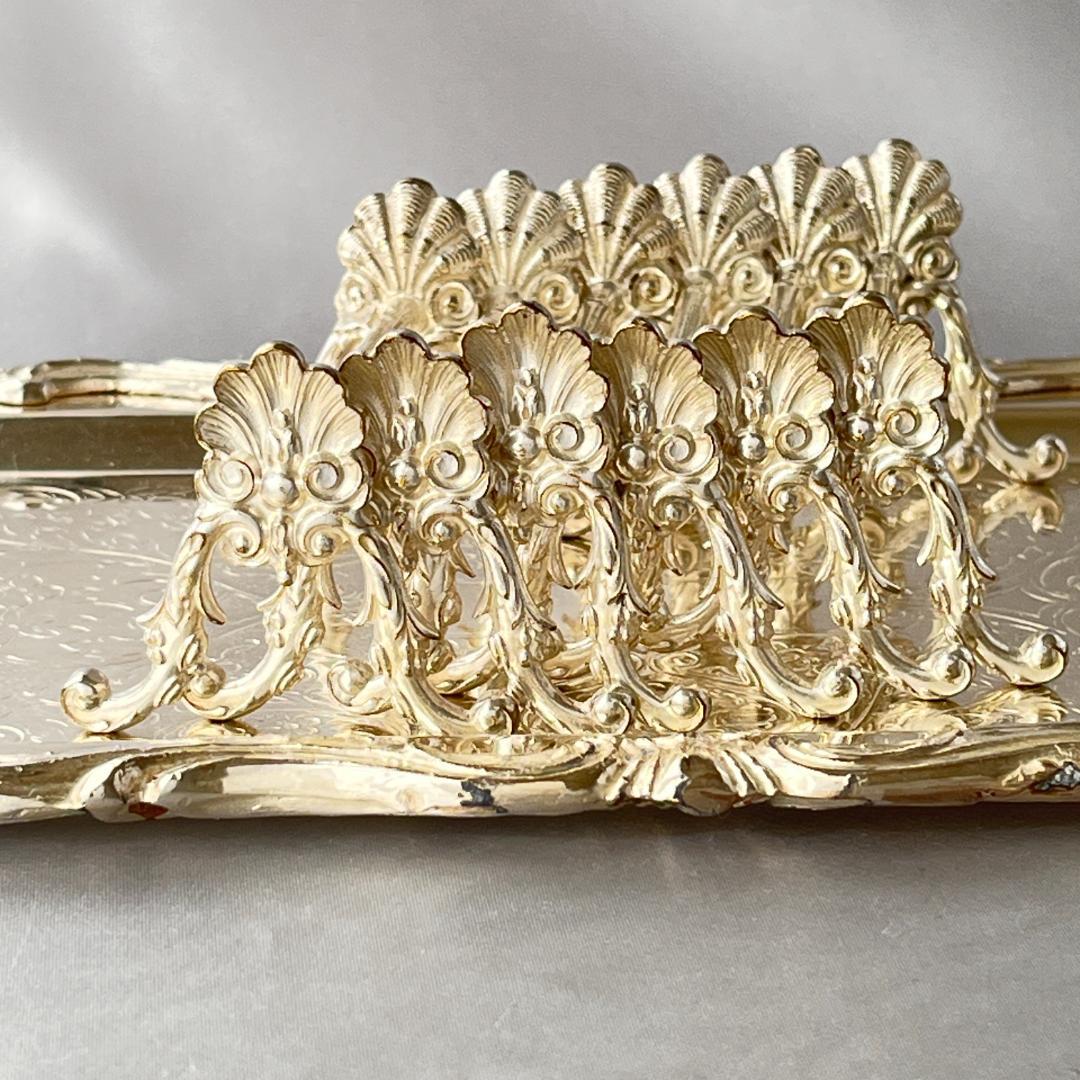 【仏蘭西】 シェルのナイフレスト / カトラリーレスト 6個【シルバープレート】