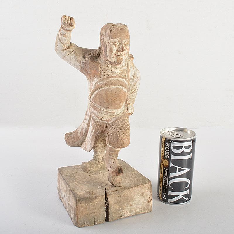 中国　木彫加彩　羅漢像　置物　M　R6915E