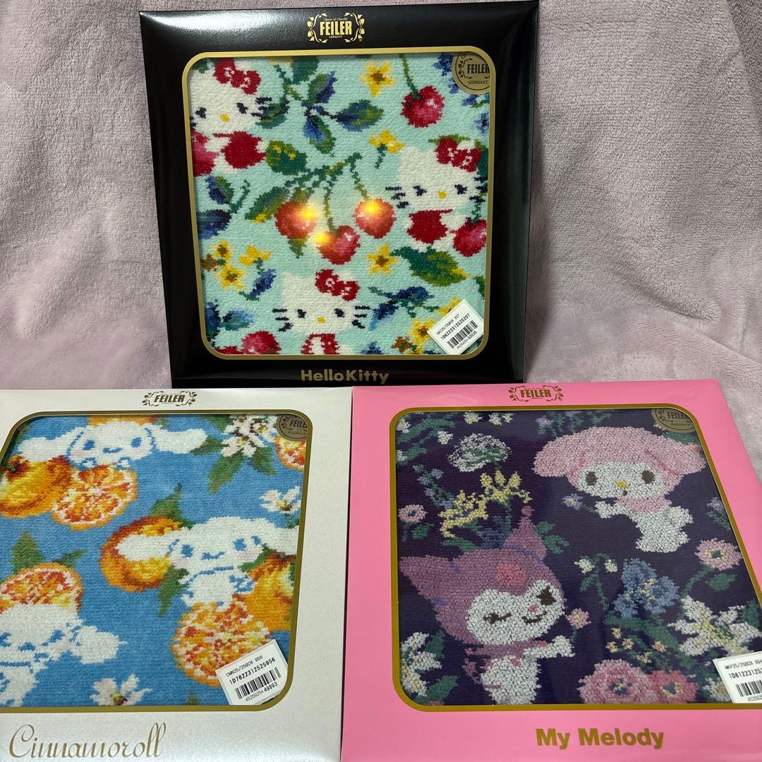数量限定⭐︎新品　FEILER ハローキティ・マイメロ　コラボタオル 3枚セット