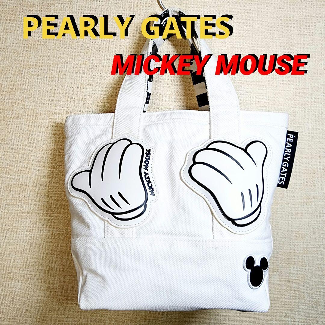【美品】パーリーゲイツ Mickey Mouseコラボ アップリケ カートバッグ