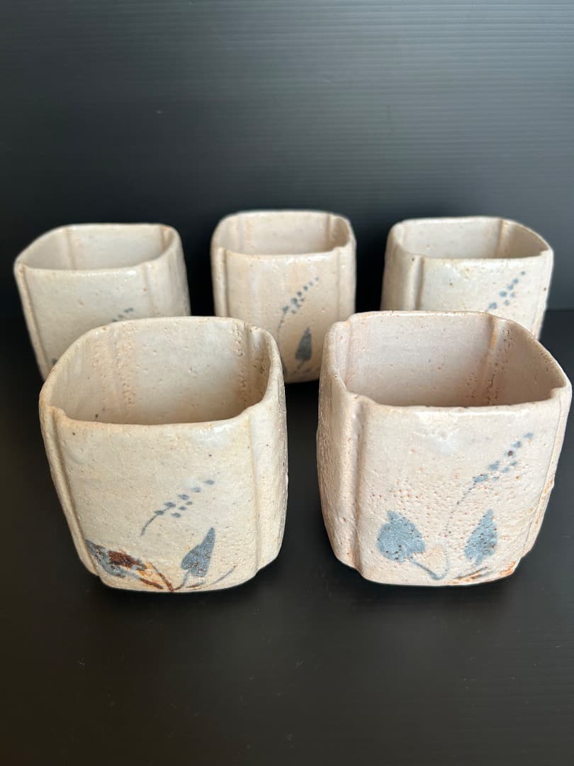 志野 向付 ５客 (豊場惺也 作)