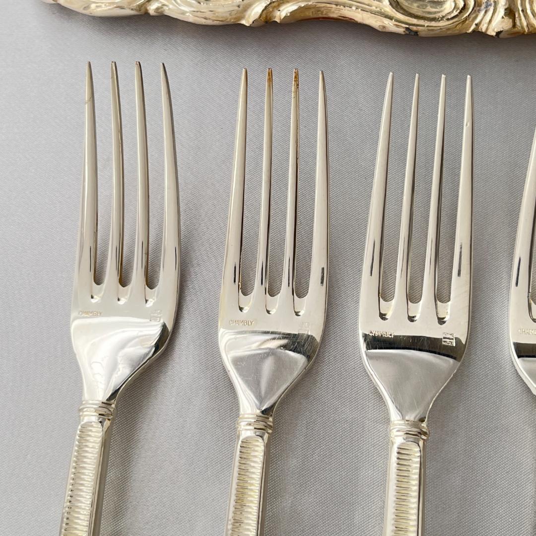 【仏蘭西】 ロシア様式 テーブルフォーク 6本組 【シルバープレート】