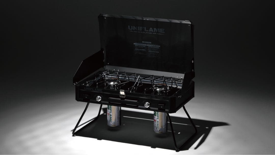 廃盤品 ユニフレーム US-1900 ツインバーナーコンロ ブラック LTD 黒