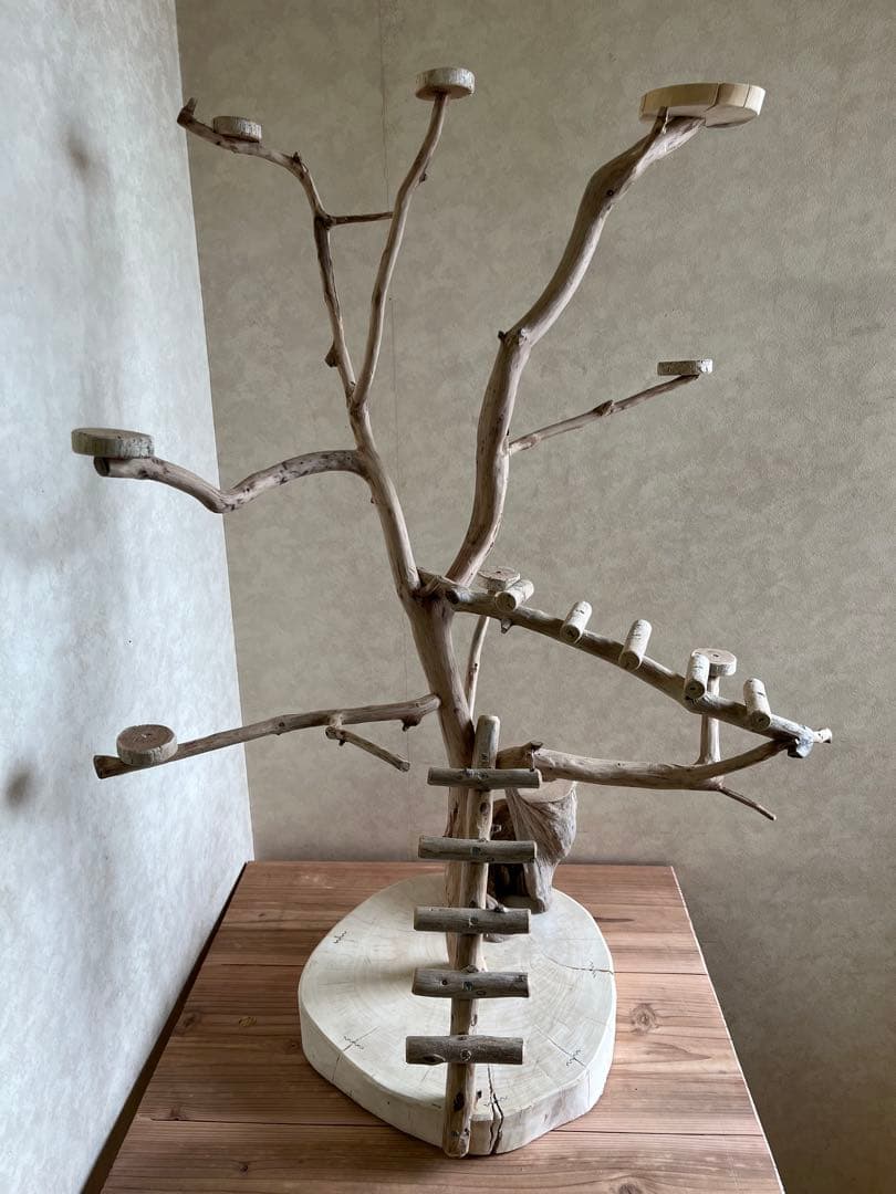 鳥インコ止まり木 流木バードアスレチックタワー型 特大サイズバードジムバードトイ