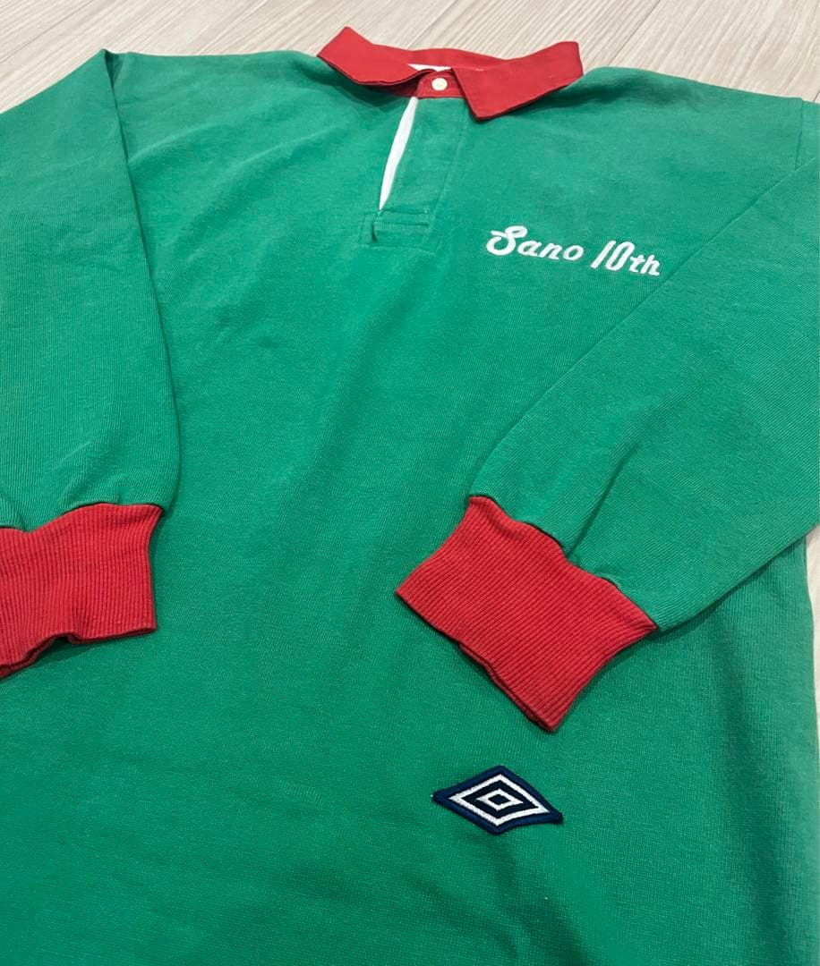 UMBRO スズキスポーツ　ラガーシャツ　日本製　レア　古着　ヴィンテージ　緑