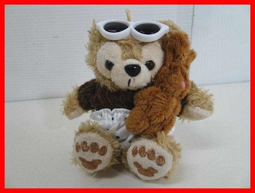 くま　ぬいぐるみストラップ　うさちゃんだっこ　サングラス　中古 Mイ-208