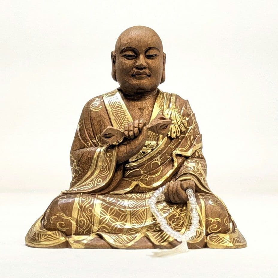 【ゲリラセール・新品】 弘法大師　金泥　紅檀　総高さ約12.5cm　空海