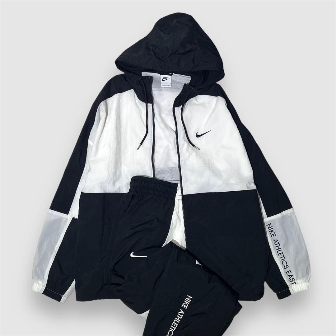 NIKE ナイロンセットアップ ジャージ ウィンドブレーカー パーカー ブラック