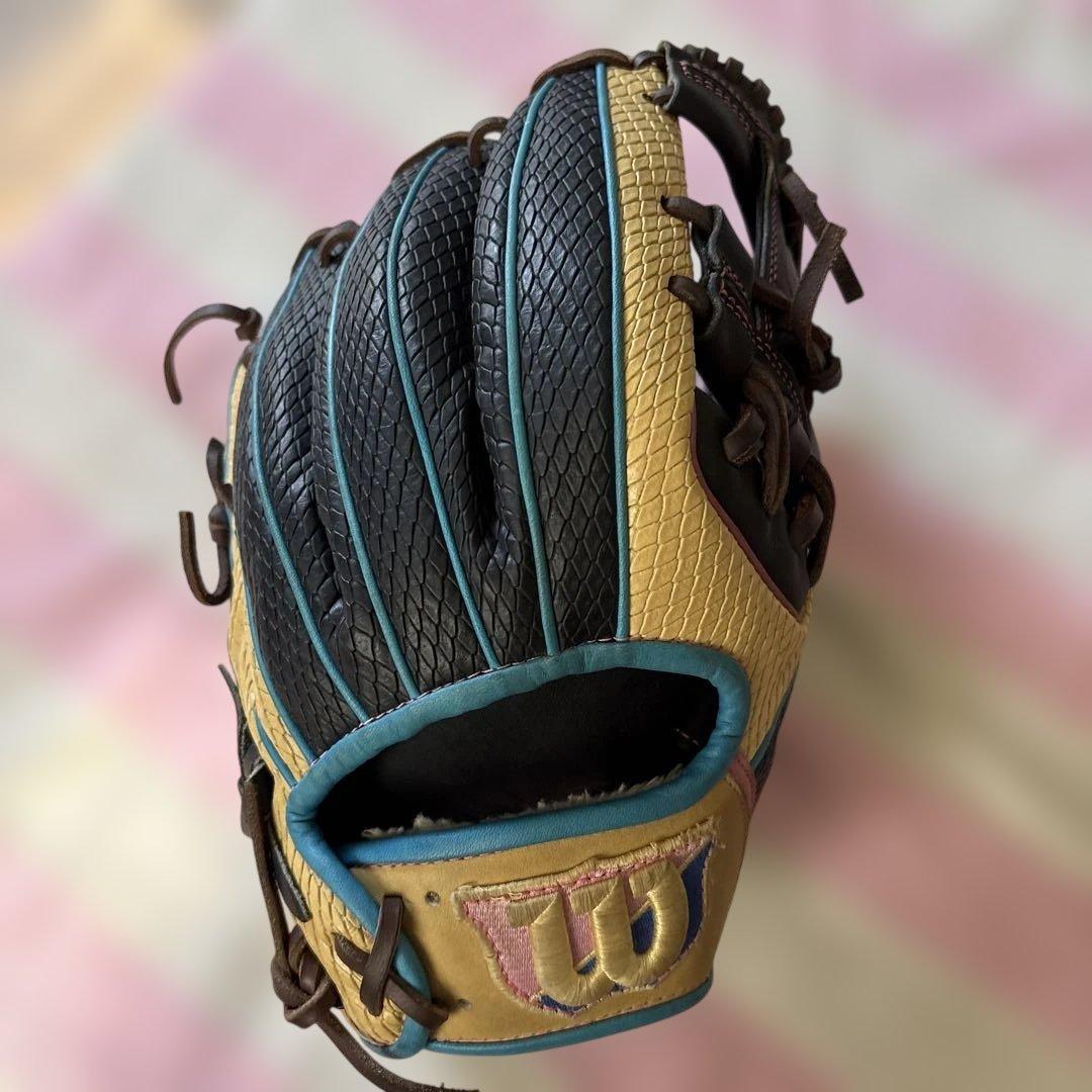 Wilson 軟式グローブ 右投げ用 黒/青/黄