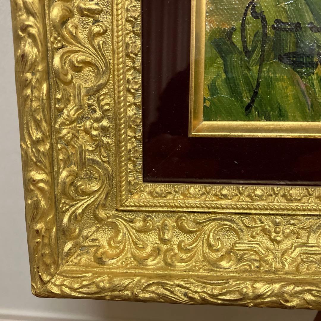 モーリスマルタン印象派風景画 金色フレーム付き15Ｆ