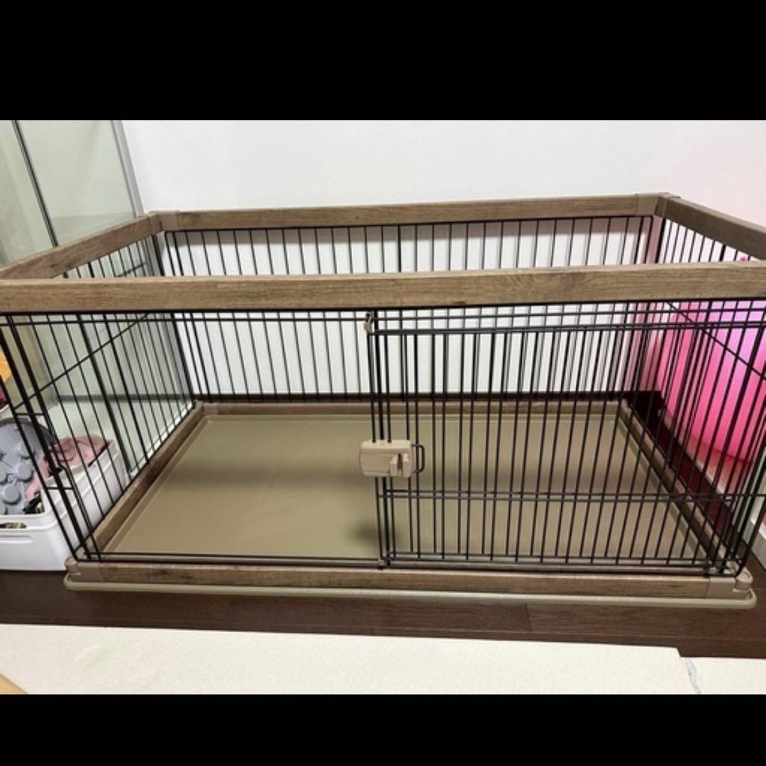 アイリスオーヤマ 犬用ケージ 中型犬用 ブラック グレー