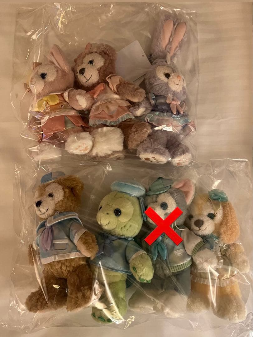 ダッフィー20周年カラフルハピネス　ポージープラッシー　バケパ限定(6匹)