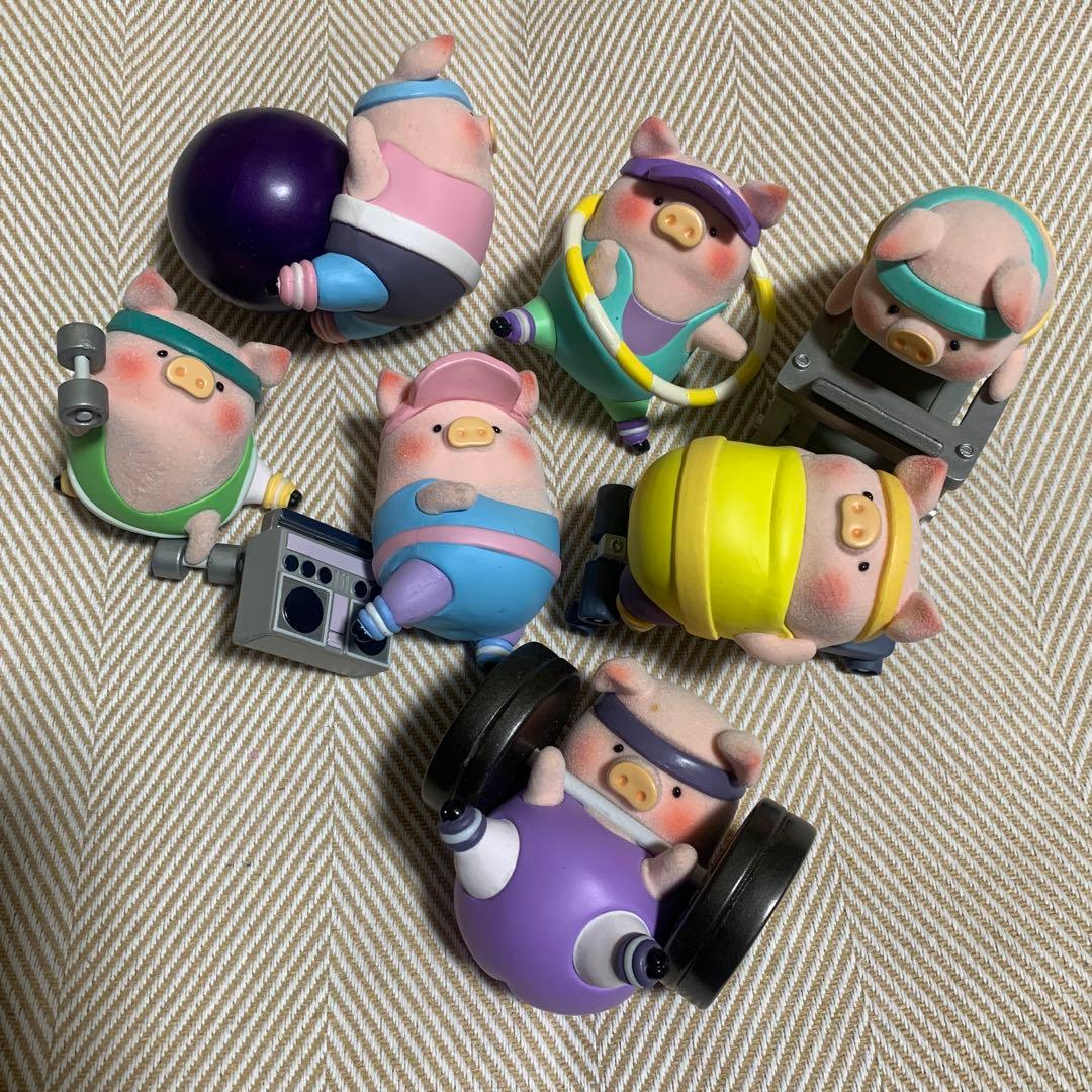 子豚 LuLuぶた フィットネス 7体　フィットネスジムシリーズコンプセット