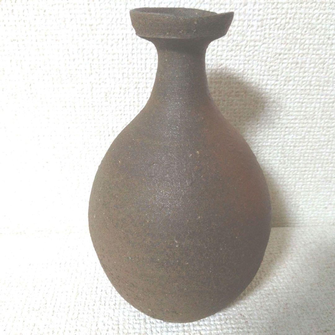 【岡山県重要無形文化財　藤原　建　作】備前焼　一輪花入　共箱