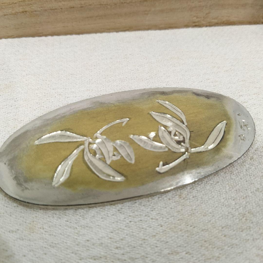 G123-2 和装小物 銀製 アンティーク 帯留 府川一信作 17.3g 共箱