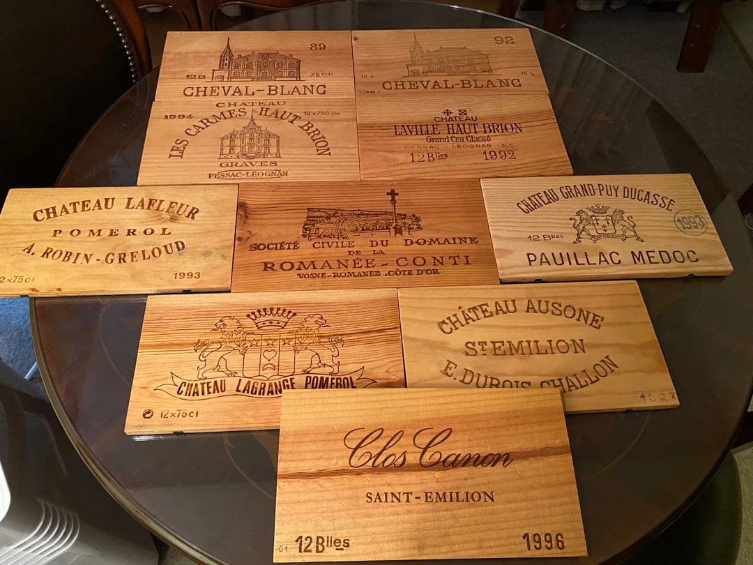 値下げ！超希少！ロマネ・コンティ等の本物の木箱のプレート10枚！