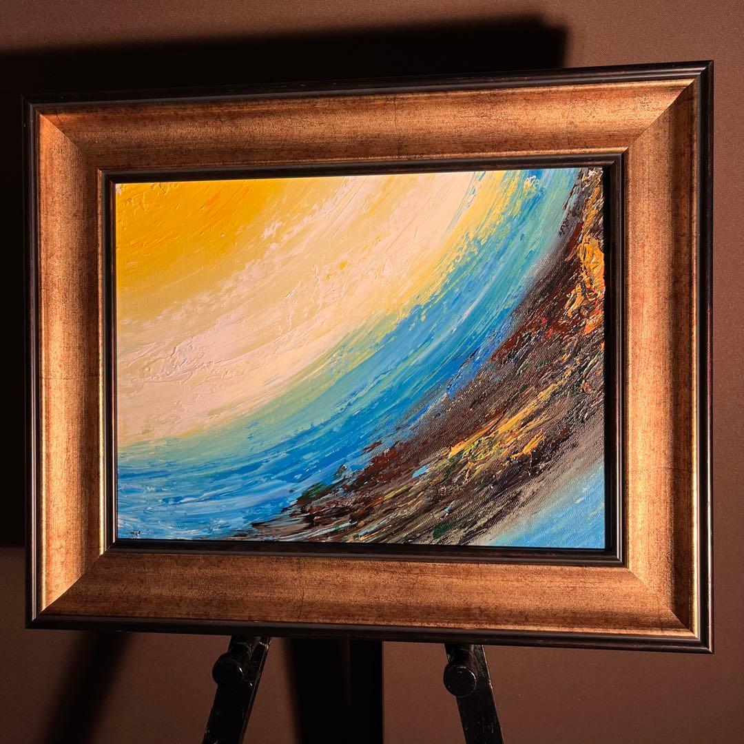手書き油絵 抽象画 ウォールアート 額付 絵画 インテリア 油彩画