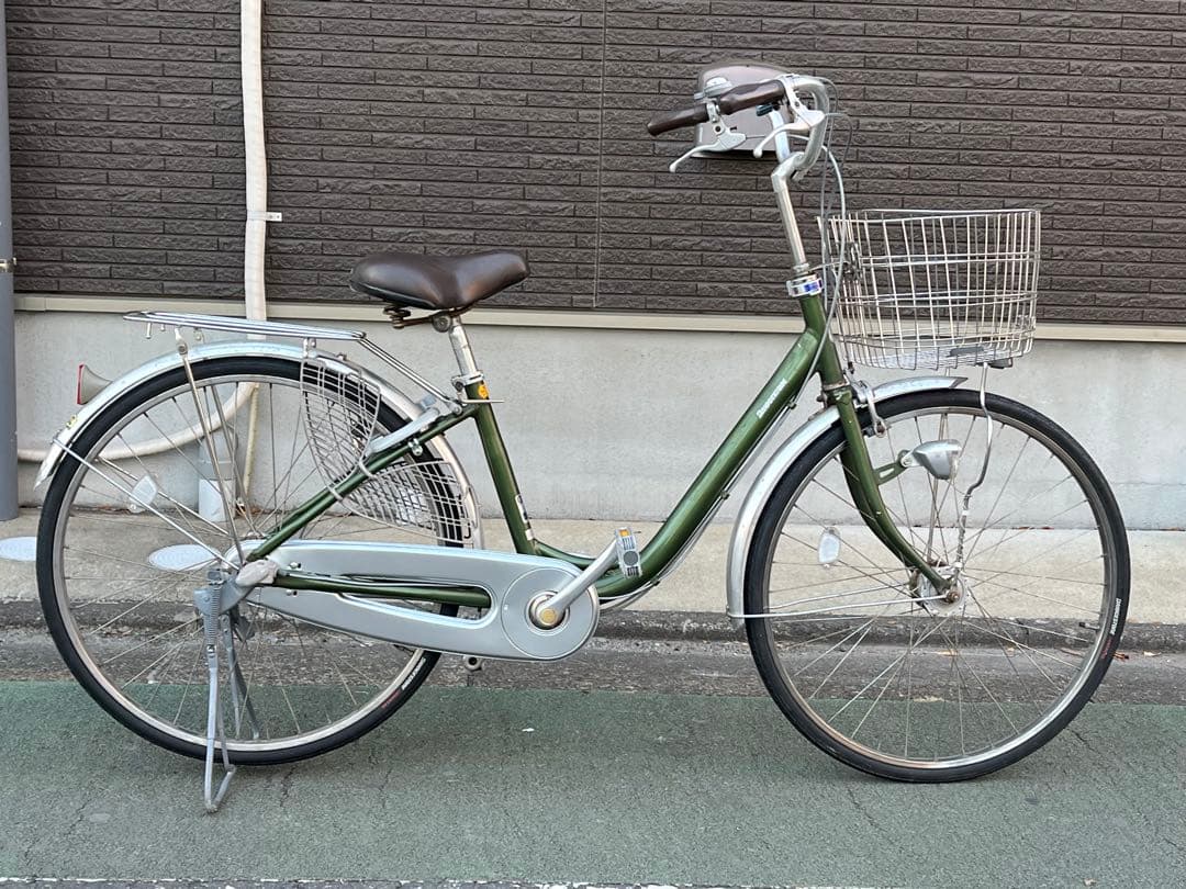 中古ブリヂストン軽量アルミ3段変速自転車〓26インチ★カギ＆チェーンケース新品