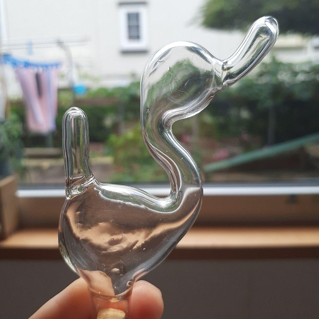 ゴム風船型R　アンティーク硝子　吹きガラス　レトロ雑貨　とろとろガラス