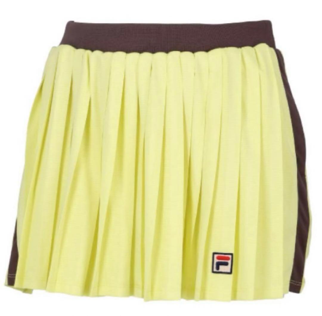 No.867 FILA スモーキーYELLOWのプリーツ☆新品☆XL☆