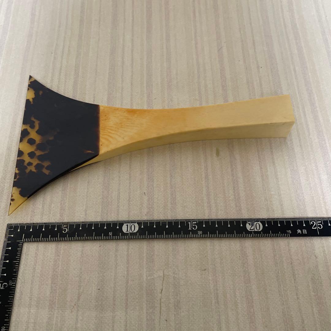 保管品 三味線バチ 花柄ケース付き べっこう