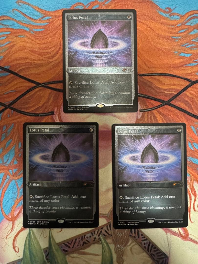 MTG 水蓮の花びら/Lotus Petal エッチングfoil 英語3枚PRM