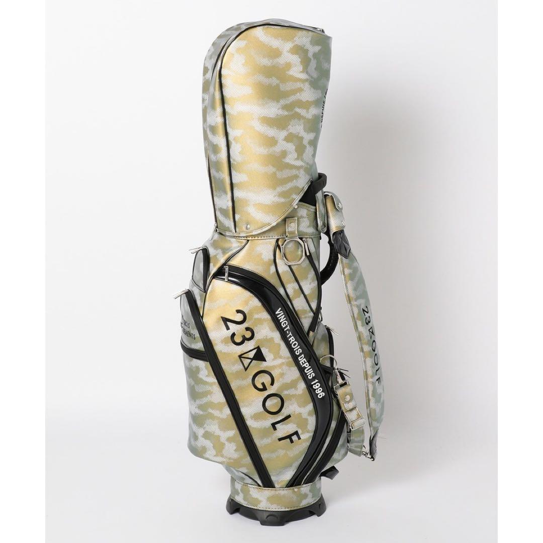 23区GOLF ゴールド迷彩柄 ゴルフバッグ※サブバッグあり
