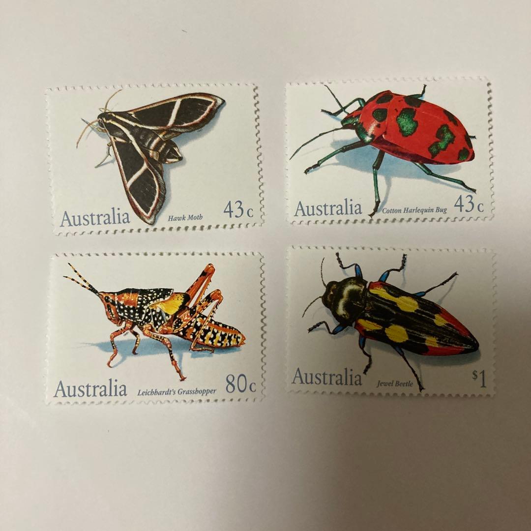 専用☆オーストラリア 昆虫の切手4種完 未使用 1991