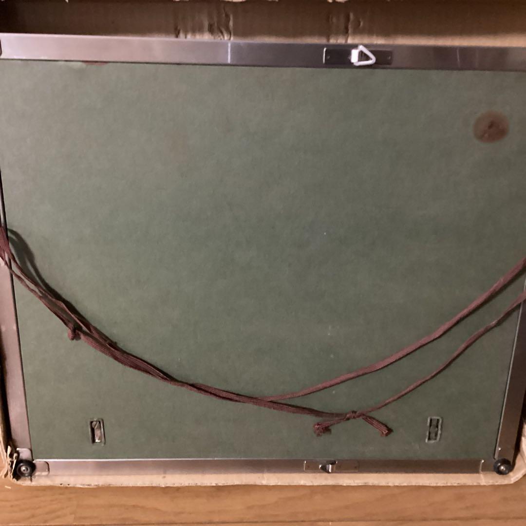 尾形松仙【松仙会主宰】油彩【尾瀬の朝】　油彩スチール額装　肉筆画　真作即決品です