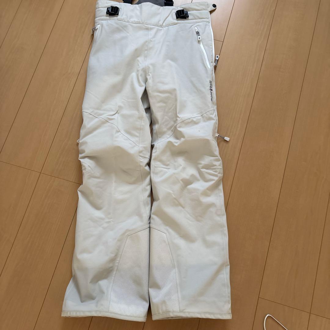 ⚫︎専用です‼️モンベル　スキーウェア　パンツ　ホワイト サスペンダー付き